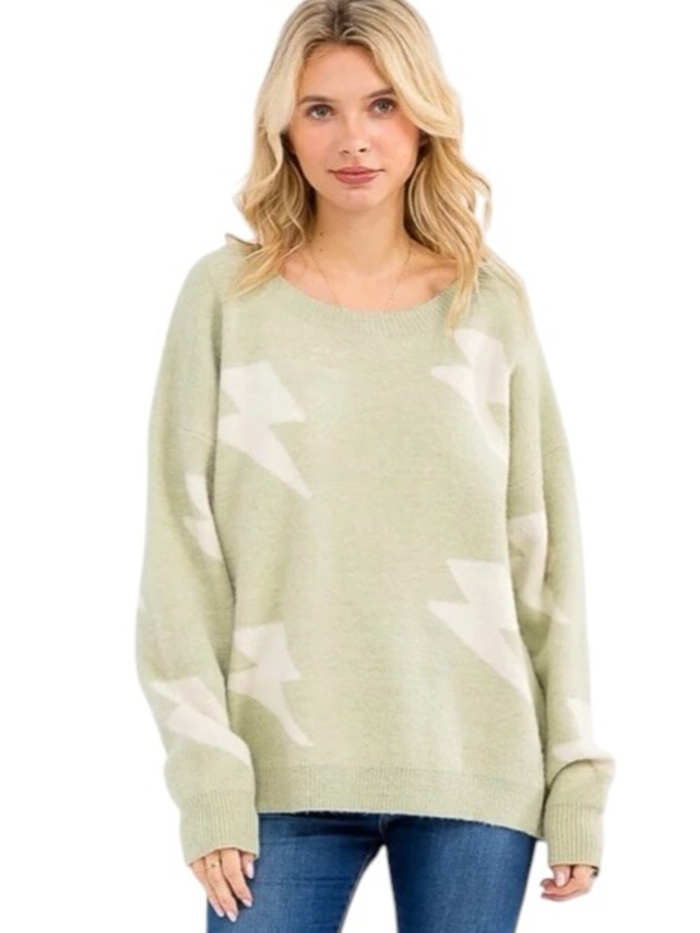 049:  MIRACLE NWT SWEATER MOSS IVORY (C)